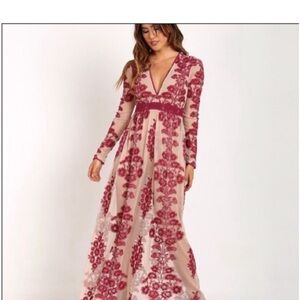 For Love and Lemons Temecula Maxi in chili red M